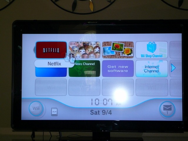 55 inch HDTV with High Def cable and a Wii videogame